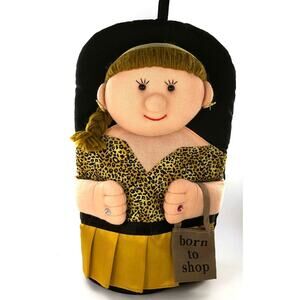 3D Novelty Oven Mitt Shopaholic Doll Leopard Dress Born to Shop Gift Kitchen